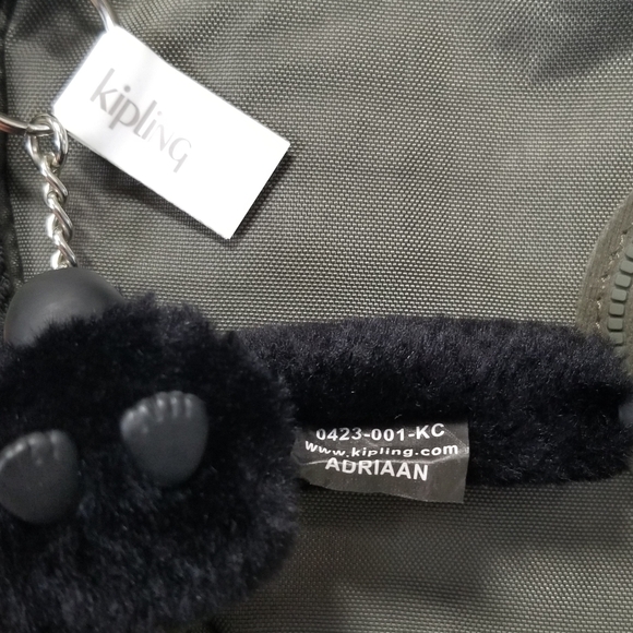 Kipling Malise Satchel In Green Moss With Monkey - Picture 9 of 13